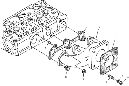 Exhaust Manifold Assembly Diagram and Parts List for 22302 990001 - 999999 Toro Lawn Tractor Accessories