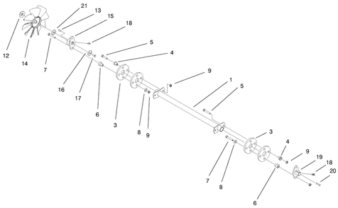 Drive Shaft Assembly Diagram and Parts List for 73552 9900001 - 9999999 Toro Lawn Tractor