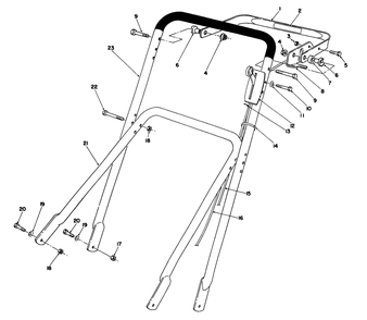 Handle Assembly Diagram and Parts List for 22700 1000001 - 1999999 Toro Lawn Mower