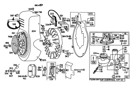 Engine Briggs & Stratton Model No. 326437-0262-01 Diagram and Parts List for 30775 100001 - 199999 Toro Lawn Tractor