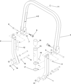Roll-Over Protection System Assembly Diagram and Parts List for 74965CP (310000001-310999999)(2010) Toro Lawn Mower