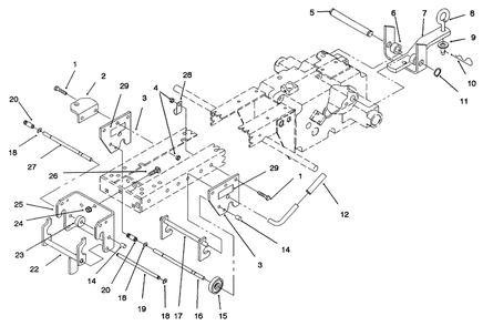 Hitch Assembly Diagram and Parts List for 73521 6900001 - 6999999 Toro Lawn Tractor