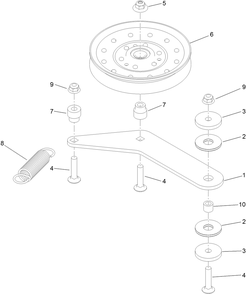 Right Hand Idler Assembly Diagram and Parts List for 79553 (312000001-312999999)(2012) Toro Lawn Mower