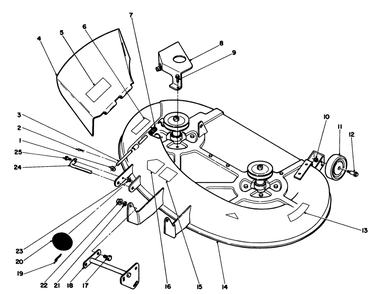 Deck Assembly Diagram and Parts List for 05-38SL02 2000001 - 2999999 Toro Lawn Mower