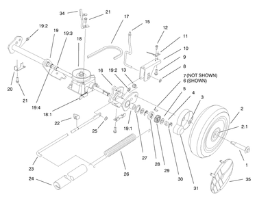 Deck Suspension Assembly Diagram and Parts List for 20823 8900001 - 8999999 Toro Lawn Mower