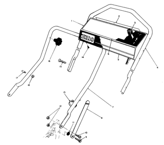 Handle Assembly Diagram and Parts List for 20584C 9000001 - 9999999 Toro Lawn Mower
