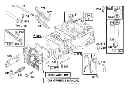 Engine Briggs & Stratton Model 127802-0640-01 Diagram and Parts List for 20442 6900001 - 6999999 Toro Lawn Mower