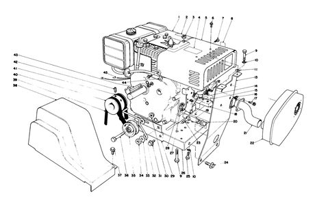 Engine Assembly (Model 38160) Diagram and Parts List for 38160 0000001 - 0999999 Toro Snow Blower