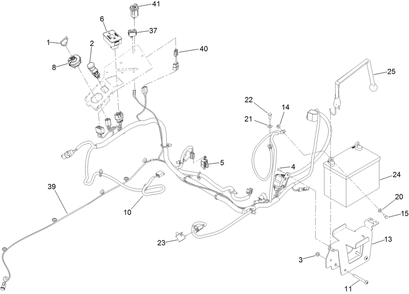 Electrical Assembly Diagram and Parts List for 77290 410200000-999999999 Toro Lawn Tractor