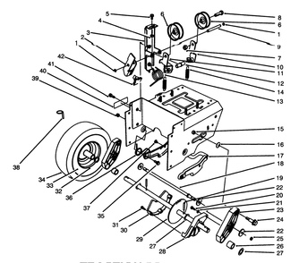 Traction Drive Assembly Diagram and Parts List for 38555 69000001 - 69999999 Toro Snow Blower
