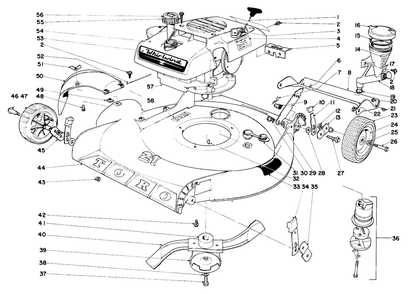 21" Whirlwind H.P. - Fingertip Start Diagram and Parts List for 19222 9000001 - 9999999 Toro Lawn Mower