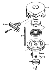 Rewind Starter No. 590537 Diagram and Parts List for 38116 9000001 - 9999999 Toro Snow Blower
