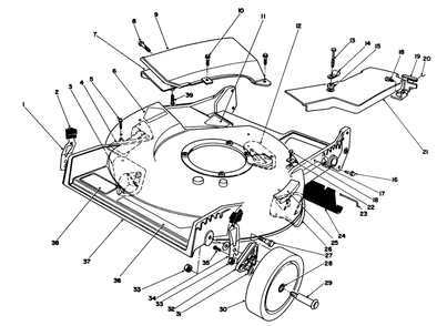 Housing Assembly Diagram and Parts List for 20210 2000001 - 2999999 Toro Lawn Mower