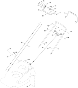 Handle Assembly Diagram and Parts List for 2657 410070000 - 999999999 Toro Lawn Mower