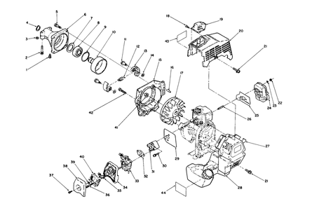 Engine Assembly Diagram and Parts List for 51665 0000001 - 0999999 Toro Trimmer