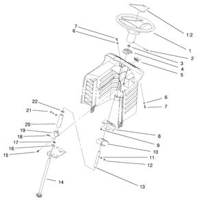 Steering Assembly Diagram and Parts List for 71218 7900001 - 7999999 Toro Lawn Tractor