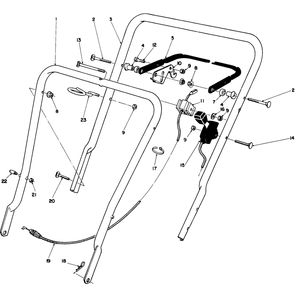 Handle Assembly Diagram and Parts List for 16400 4900001 - 4999999 Toro Lawn Mower