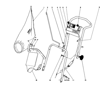 Handle Assembly Model No. 21610 Diagram and Parts List for 21711 6000001 - 6999999 Toro Lawn Mower