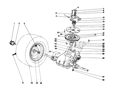 Transaxle & Clutch Assembly Diagram and Parts List for 57357 1000001 - 1999999 Toro Lawn Tractor