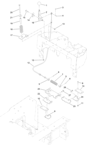 Brake Handle And Bracket Assembly Diagram and Parts List for 22322 407400000 - 407999999 Toro Lawn Tractor Accessories