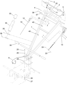 Handle Assembly Diagram and Parts List for 22615G 402000000 - 404319999 Toro Stump Grinder