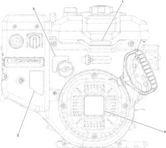Engine Decal Assembly Diagram and Parts List for 38891 409000000 - 411399999 Toro Snow Blower