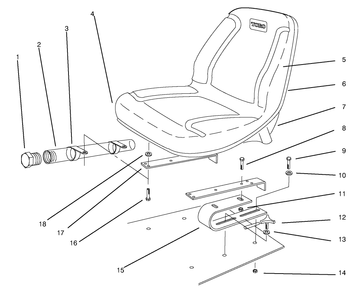 Seat Assembly Diagram and Parts List for 30620 790001 - 799999 Toro Lawn Tractor