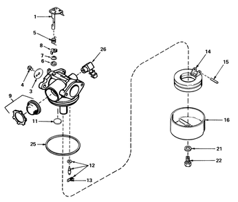 Carburetor No. 632050 Diagram and Parts List for 16297 0000001 - 0999999 Toro Lawn Mower