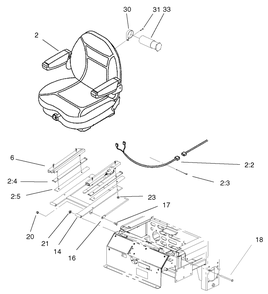 Seat Assembly Diagram and Parts List for 74214 (220000001-220999999)(2002) Toro Lawn Mower