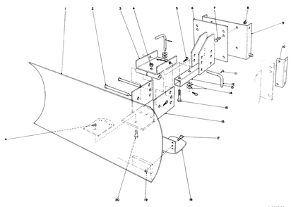 Grader Blade Assembly Model 59099 (Optional) Diagram and Parts List for 38052 9000001 - 9999999 Toro Snow Blower