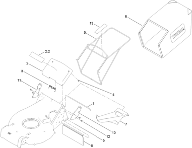 Mulch Plug And Grass Bag Assembly Diagram and Parts List for 22282 409172980 - 413999999 Toro Lawn Mower
