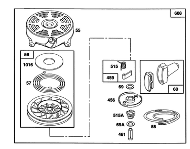 Engine Briggs & Stratton Model 122702-0182-01 Diagram and Parts List for 20907B 3900001 - 3999999 Toro Lawn Mower
