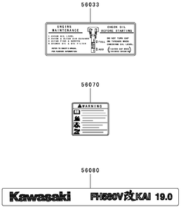 Engine Labels Diagram and Parts List for 74411TE (250000001-250999999)(2005) Toro Lawn Mower