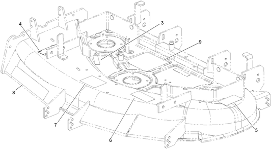 Deck Decal Assembly Diagram and Parts List for 74411TE (260000001-260999999)(2006) Toro Lawn Mower