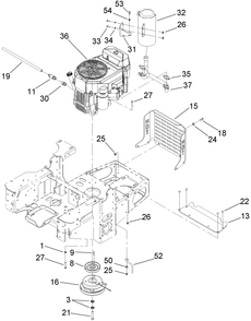 Engine, Clutch And Muffler Assembly Diagram and Parts List for 74410 (270002001-270999999)(2007) Toro Lawn Mower