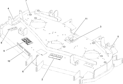 Deck Assembly 1 Diagram and Parts List for 74264TE (260000001-260999999)(2006) Toro Lawn Mower