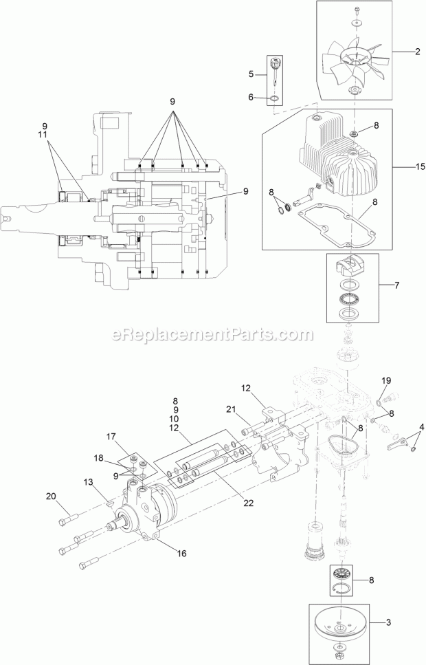 Lh Hydro Assembly No. 126-1325 Diagram and Parts List for 74927 315000001-315999999 Toro Lawn Mower
