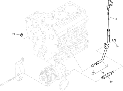 Dipstick And Guide Assembly Diagram and Parts List for 22324 407960000 - 409359999 Toro Lawn Tractor Accessories