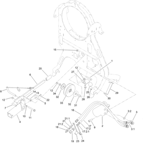 Blower Hitch, Motor And Pulley Assembly Diagram and Parts List for 78593 400000000-402859999 Toro Lawn Mower