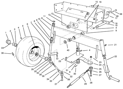 Rear Axle Assembly Diagram and Parts List for 30612 990001 - 999999 Toro Lawn Tractor