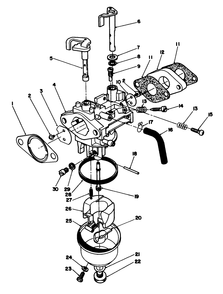 Carburetor Assembly (Model No. Vmg6) Diagram and Parts List for 20620 7000001 - 7999999 Toro Lawn Mower