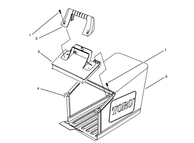 Grass Bag Assembly Diagram and Parts List for 26630BC 4900001 - 4999999 Toro Lawn Mower