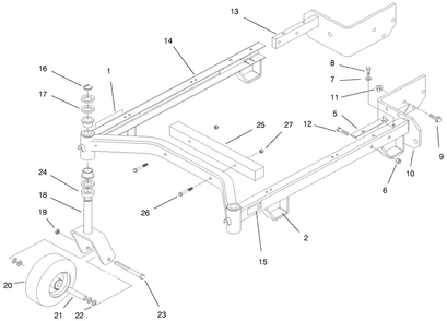 Carrier Frame Assembly Diagram and Parts List for 30137 890103 - 899999 Toro Lawn Mower