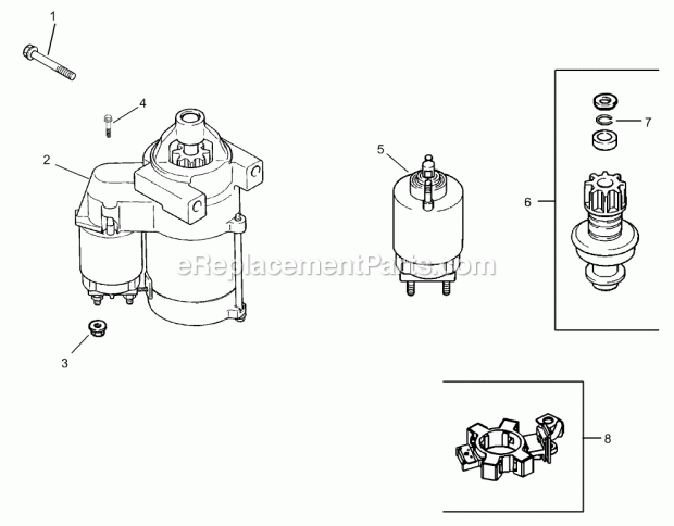 Starter Assembly Kohler Cv20s Pro 65593 Diagram and Parts List for 74177 230007001-230999999 Toro Lawn Mower