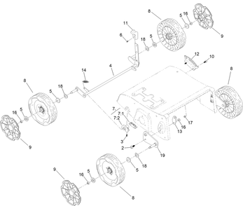 Traction And Suspension Assembly Diagram and Parts List for 54610 322000001 - 322999999 Toro Lawn Tractor Accessories