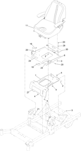 Seat Mount Assembly Diagram and Parts List for 74463 400000000-402099999 Toro Lawn Tractor