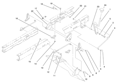 Height Of Cut Assembly Diagram and Parts List for 71208 8900001 - 8999999 Toro Lawn Tractor