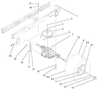 Transaxle Assembly Diagram and Parts List for 71208 7900001 - 7999999 Toro Lawn Tractor