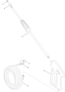 Wash Down Wand Assembly No. 127-0991 Diagram and Parts List for 23898 400000000 - 999999999 Toro Lawn Tractor Accessories