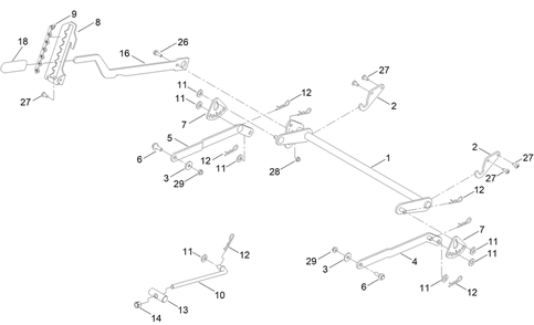 Deck Lift Assembly Diagram and Parts List for 75642 416300000 - 417299999 Toro Lawn Tractor